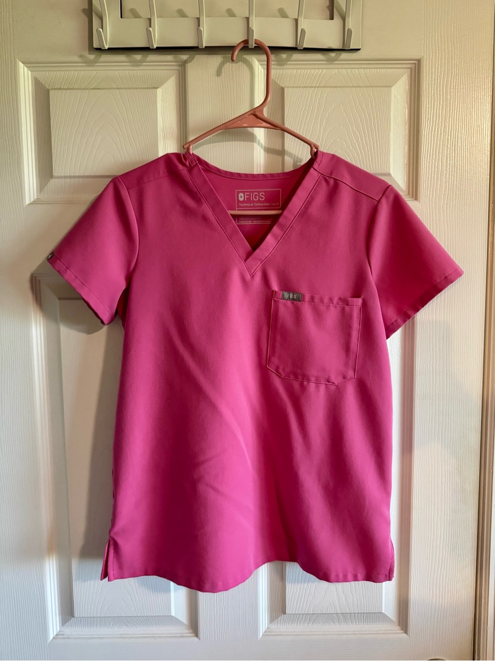 FIGS Women’s Catarina Scrub Top in Hot Pink